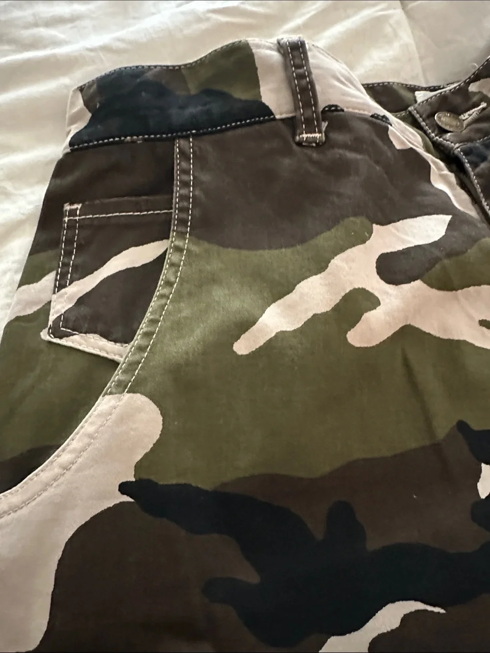 Nili Lotan Green & Brown Camo Pant Emerson style name barrel leg - Picture 4 of 5